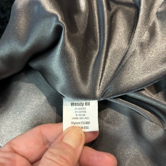 WENDY HIL LUCY’S Black Rivet Faux‎ Fur Jacket USA Ribbon Tie 6 - Picture 6 of 10